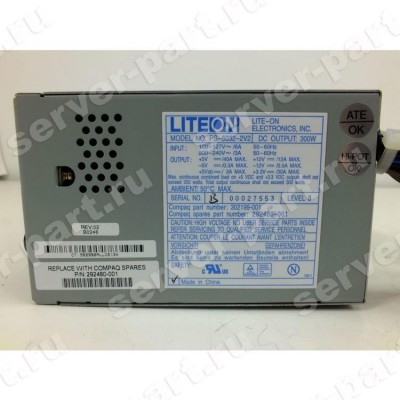 Блок Питания HP 300Wt (Lite On) для серверов ML310T01 ML310G1 ML310(292480-001) (ХПЕ) Блок Питания HP 300Wt (Lite On) для серверов ML310T01 ML310G1 ML310(292480-001) (ХПЕ)