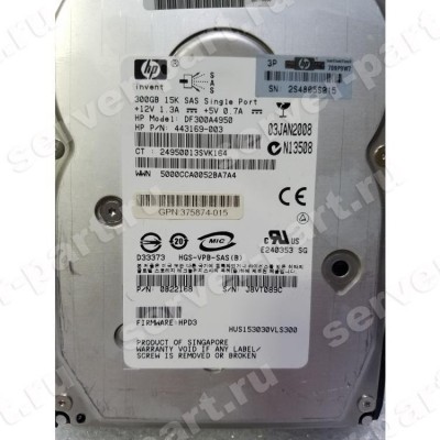 Жесткий Диск HP (Hitachi) Ultrastar 15K300 HUS153030VLS300 300Gb (U300/15000/16Mb) SAS 3,5" For Gen4 Gen5 Gen6 Gen7(0B22168) (ХПЕ) Жесткий Диск HP (Hitachi) Ultrastar 15K300 HUS153030VLS300 300Gb (U300/15000/16Mb) SAS 3,5" For Gen4 Gen5 Gen6 Gen7(0B22168) (ХПЕ)