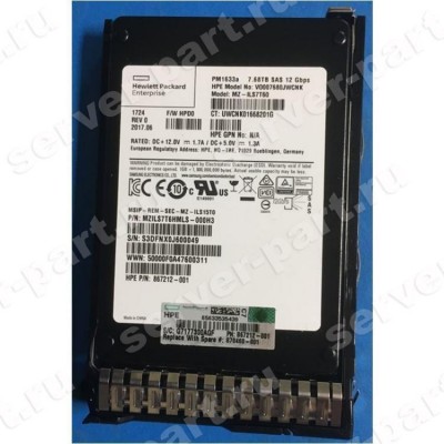 Твердотелый Накопитель SSD SAS HP (Samsung) PM1633A 7.68Tb U1200 MLC 12G SAS 2,5" For Proliant Gen8 Gen9 Gen10 Apollo Gen10(870460-001) (ХПЕ) Твердотелый Накопитель SSD SAS HP (Samsung) PM1633A 7.68Tb U1200 MLC 12G SAS 2,5" For Proliant Gen8 Gen9 Gen10 Apollo Gen10(870460-001) (ХПЕ)