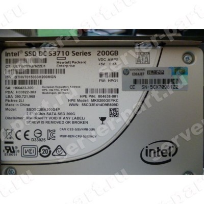 Твердотелый Накопитель SSD HP (Intel) SSD DC S3710 Series SSDSC2BA200G4P 200Gb TRIM MLC AES 6G SATAIII 2,5" 7mm For Gen7 Gen8 Gen9 Gen10(MK0200GEYKC) (ХПЕ) Твердотелый Накопитель SSD HP (Intel) SSD DC S3710 Series SSDSC2BA200G4P 200Gb TRIM MLC AES 6G SATAIII 2,5" 7mm For Gen7 Gen8 Gen9 Gen10(MK0200GEYKC) (ХПЕ)
