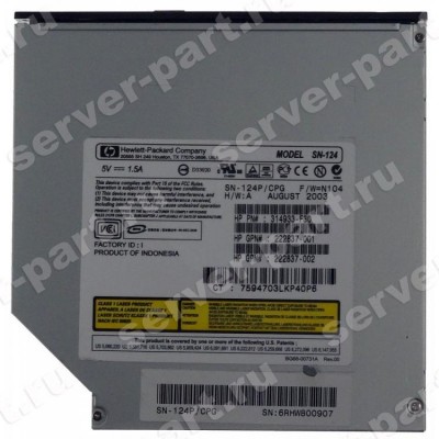 Привод CD-Rom HP (Samsung) SN-124P 24x IDE For DL140G3 DL140G2 DL140 DL145G2(349046-B21) (ХПЕ) Привод CD-Rom HP (Samsung) SN-124P 24x IDE For DL140G3 DL140G2 DL140 DL145G2(349046-B21) (ХПЕ)