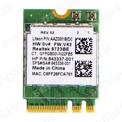 Модуль WiFi HP (Realtek) 8723BE 802.11b/g/n 150MBit/s miniPCI-E For All-In-One 20 22 24 Series(843338-001) (ХПЕ) Модуль WiFi HP (Realtek) 8723BE 802.11b/g/n 150MBit/s miniPCI-E For All-In-One 20 22 24 Series(843338-001) (ХПЕ)